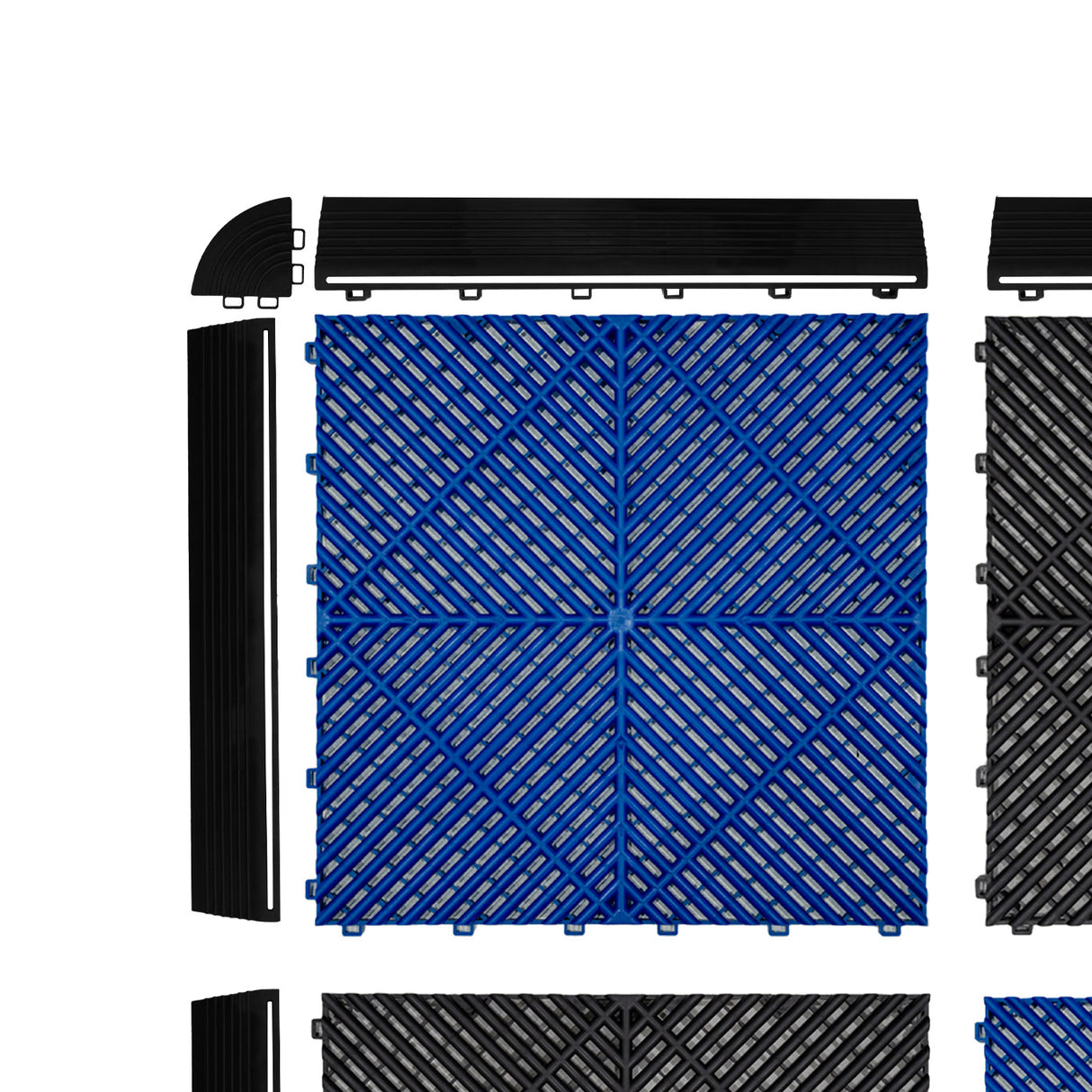 Placas de Polipropileno (240un) com Bordas - Preto (x120) e Azul (x120)+ Luz LED Hexagonal para Teto (x2un)