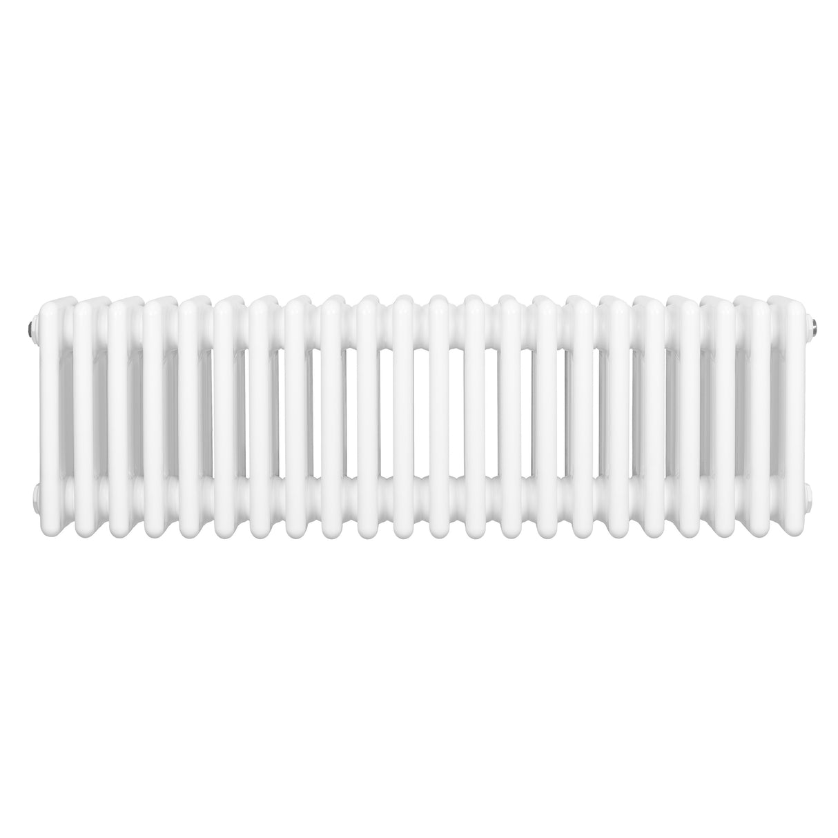 Radiador tradicional de 4 colunas em branco, com acabamento liso e formato retangular, ideal para aquecimento eficiente em ambientes