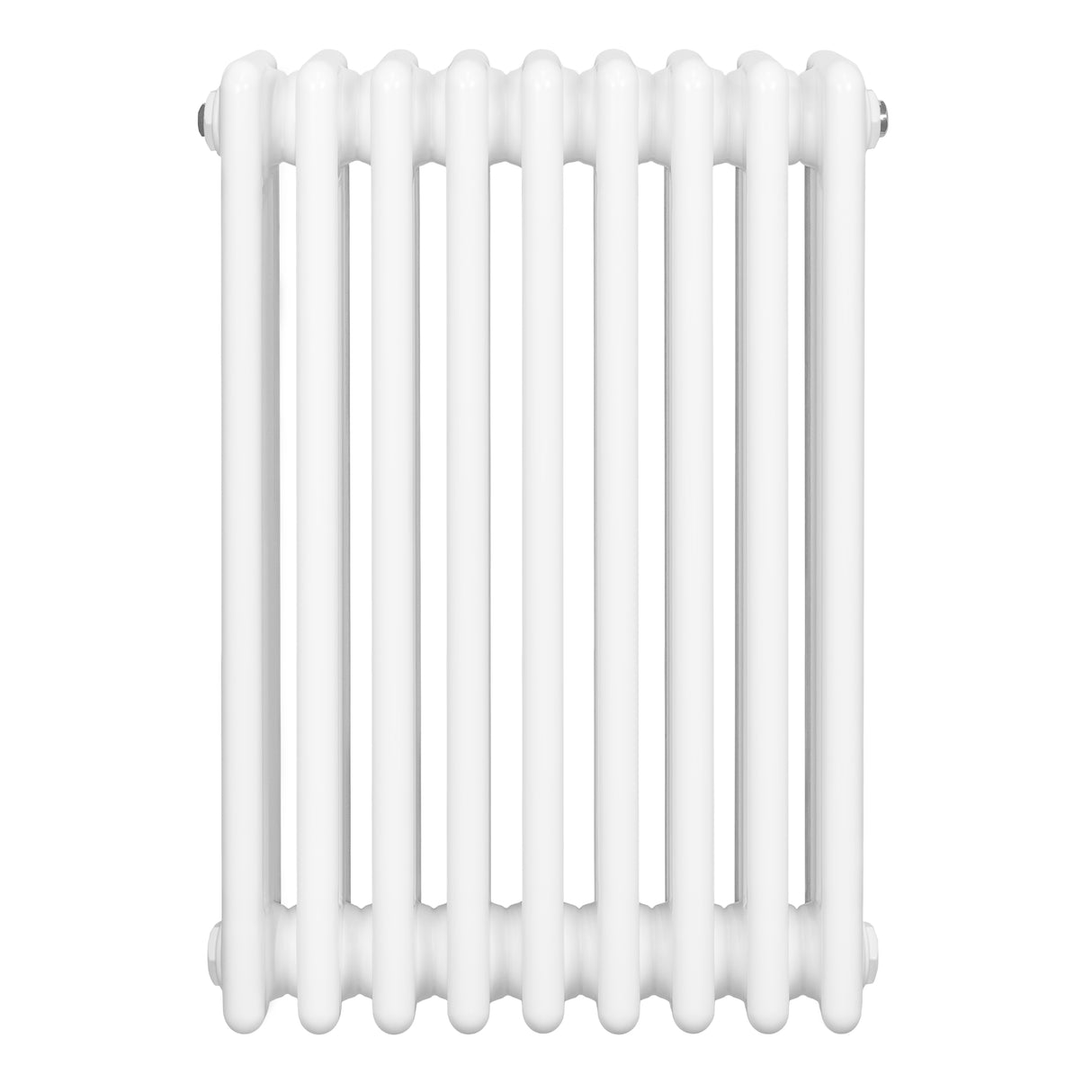 Radiador tradicional de 4 colunas, 600 x 425 mm, com acabamento branco brilhante e design clássico, ideal para aquecimento eficiente