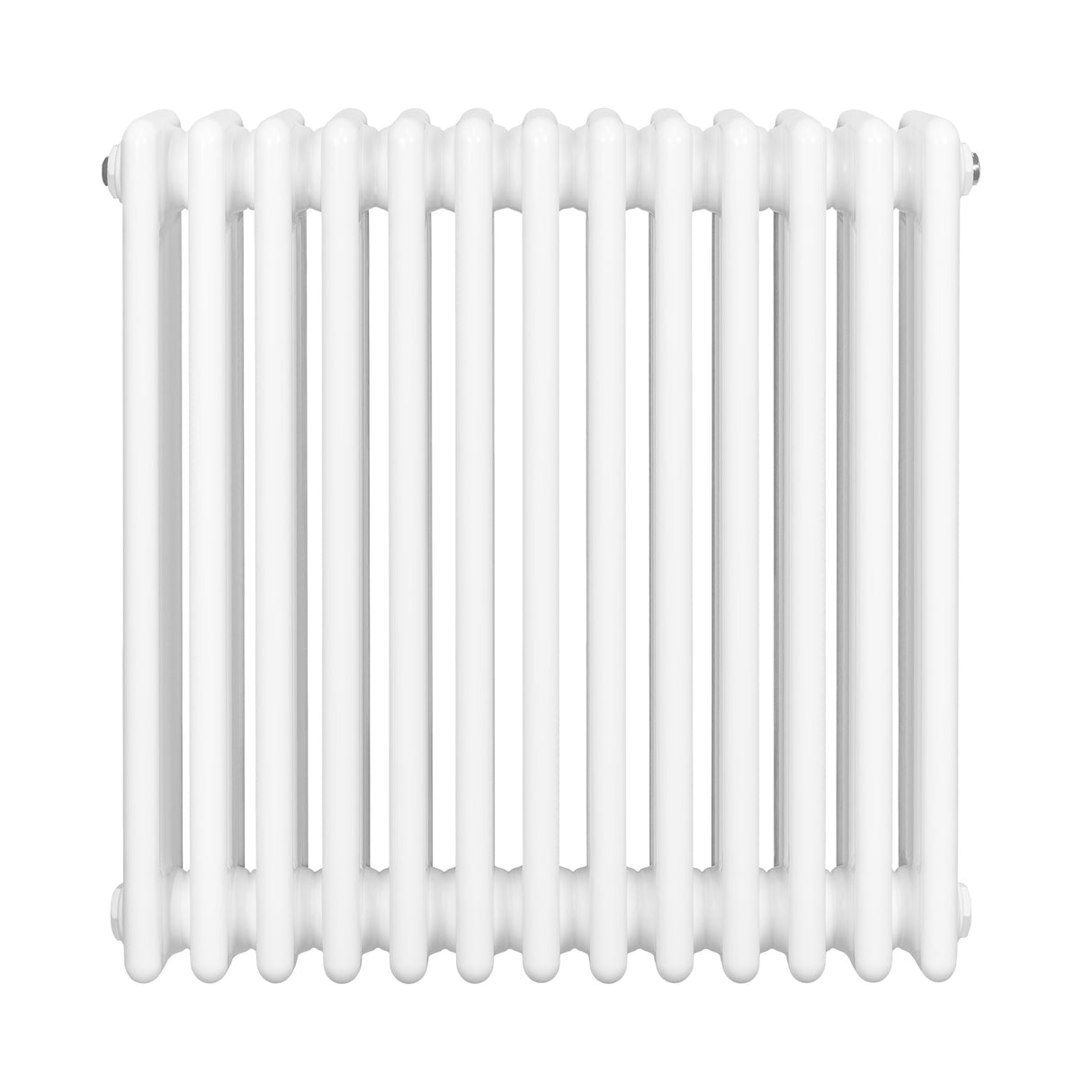 Radiador tradicional de 4 colunas em branco, com acabamento liso e formato retangular, ideal para aquecer ambientes com estilo