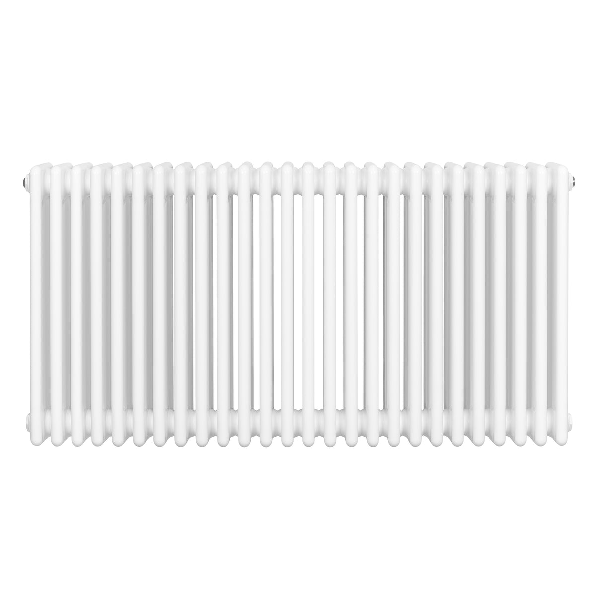 Radiador tradicional de 4 colunas em branco, com acabamento liso e formato retangular, ideal para aquecimento de ambientes
