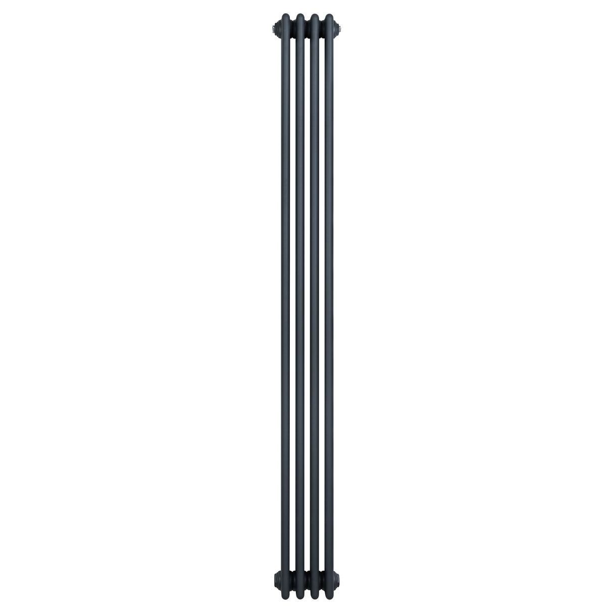 Radiador tradicional de 4 colunas em cinza antracite, com acabamento liso e design vertical elegante, ideal para aquecimento de ambientes