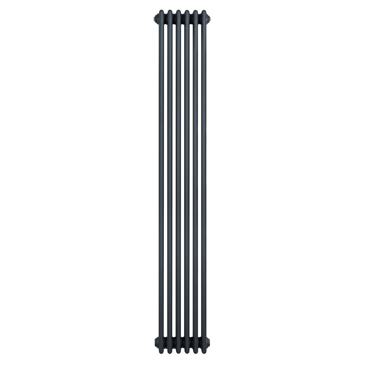Radiador tradicional de 4 colunas em cinza antracite, com design vertical e acabamento liso, ideal para aquecimento eficiente
