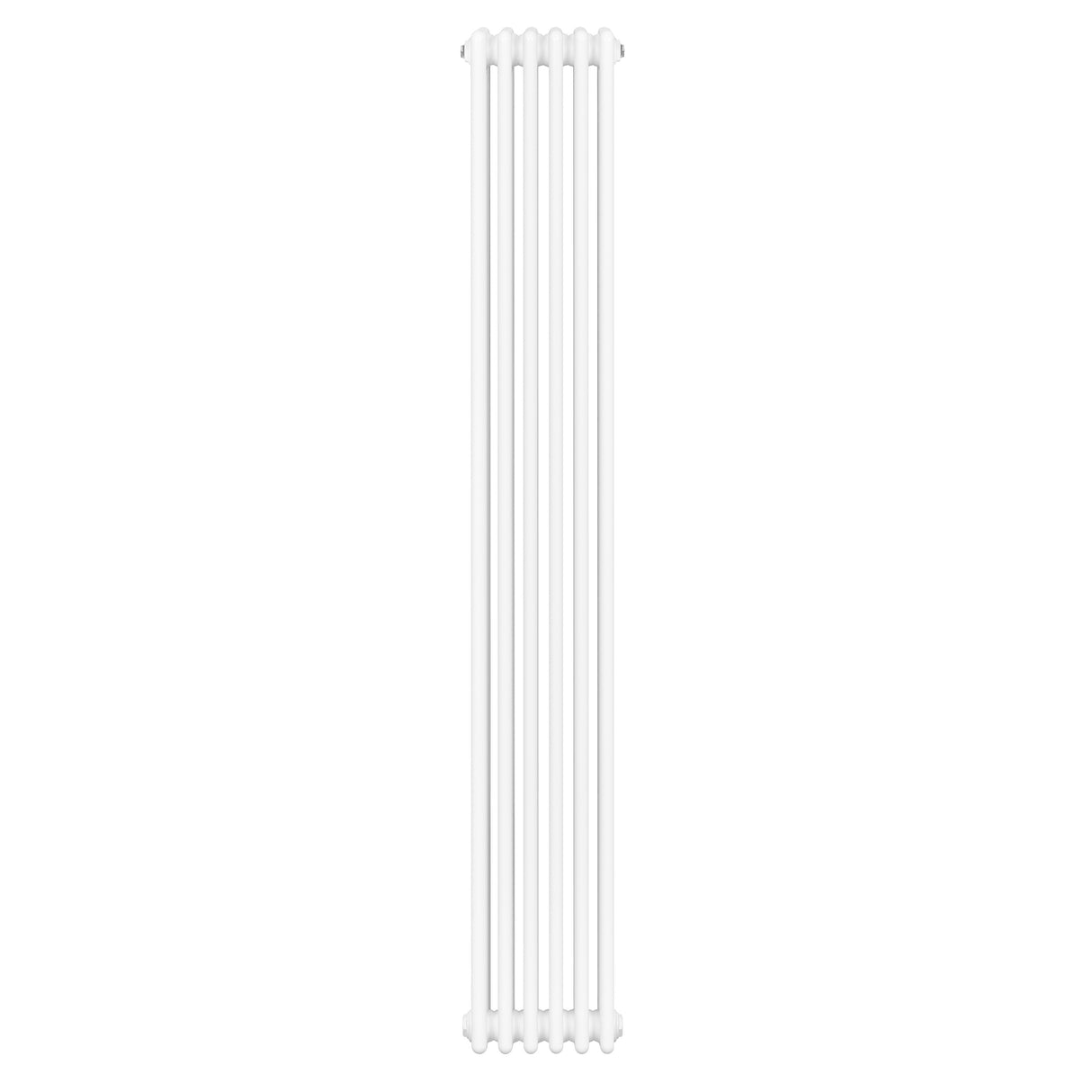 Radiador tradicional branco de 4 colunas, com design vertical e acabamento liso, ideal para aquecimento em ambientes internos