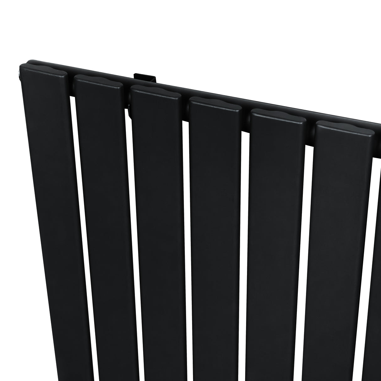 Radiador de coluna única preto, com design elegante e listras verticais, medindo 1600 mm x 280 mm, ideal para aquecimento eficiente