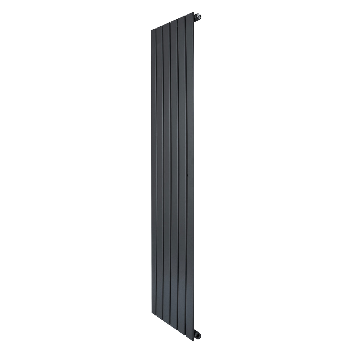 Radiador de coluna única cinza antracite, 1600 mm x 420 mm, com design moderno e superfícies lisas e retas, ideal para aquecimento eficiente