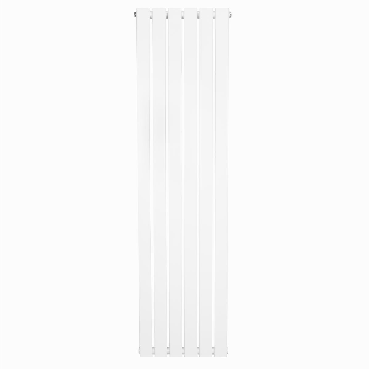 Radiador de coluna única branco, com design vertical e listras retas, medindo 1600 mm de altura e 420 mm de largura