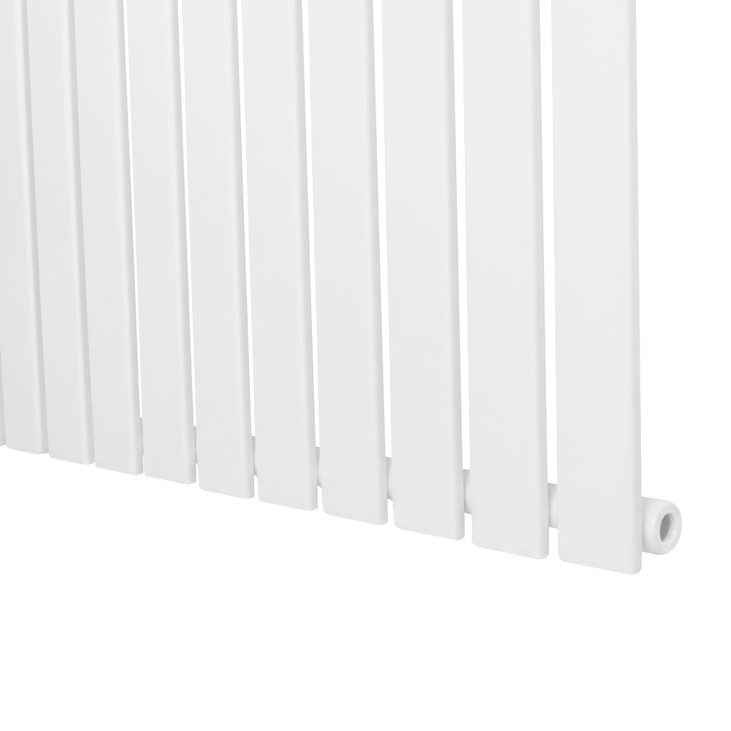 Radiador de coluna única branco, com design moderno e listras verticais, medindo 1600 mm x 420 mm, ideal para aquecimento eficiente