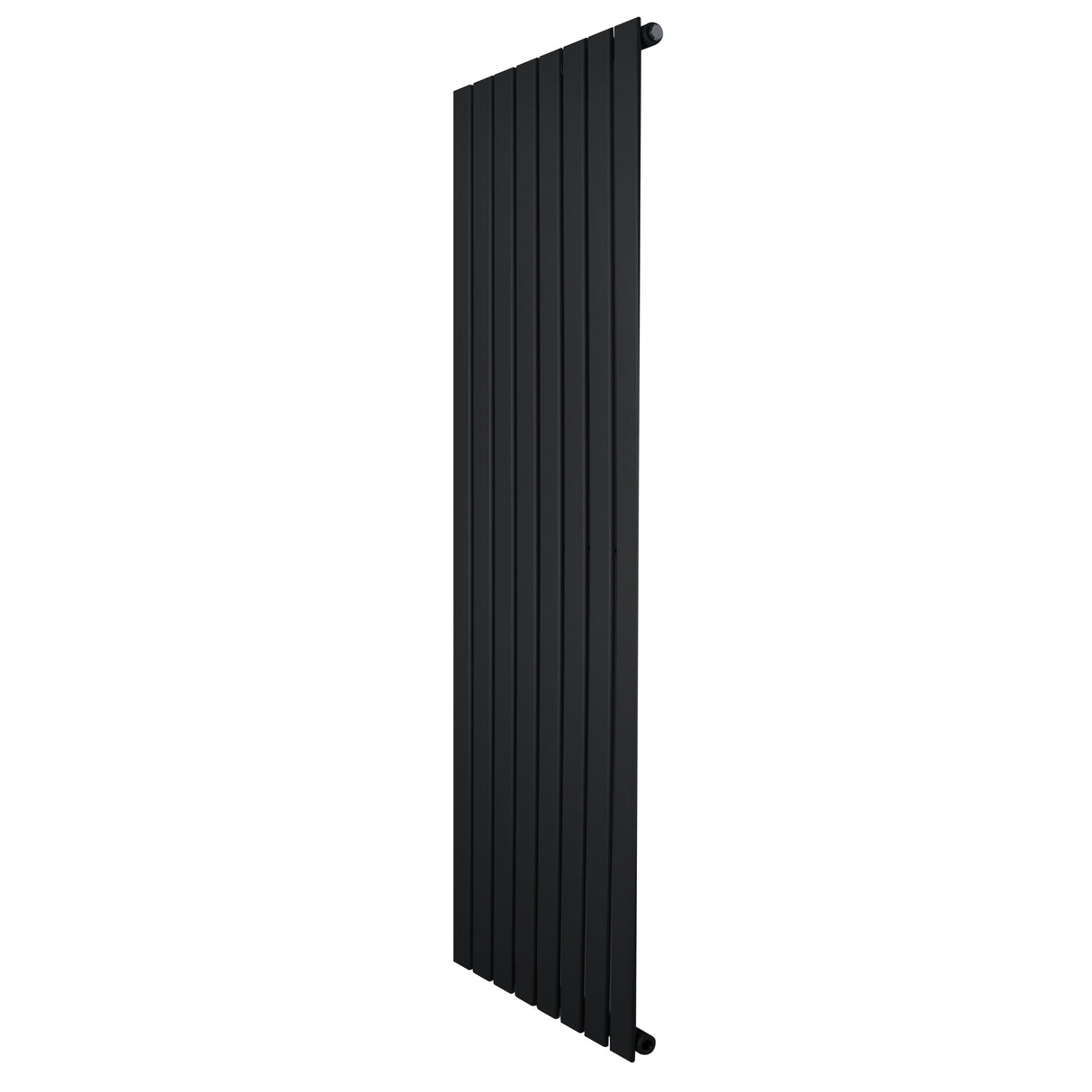 Radiador de coluna única preto, com design vertical elegante, medindo 1600 mm x 560 mm, ideal para aquecimento eficiente e moderno