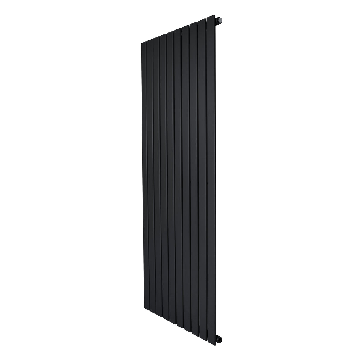 Radiador de coluna única preto, 1600 mm x 700 mm, com design vertical e acabamento liso, ideal para aquecimento eficiente e moderno