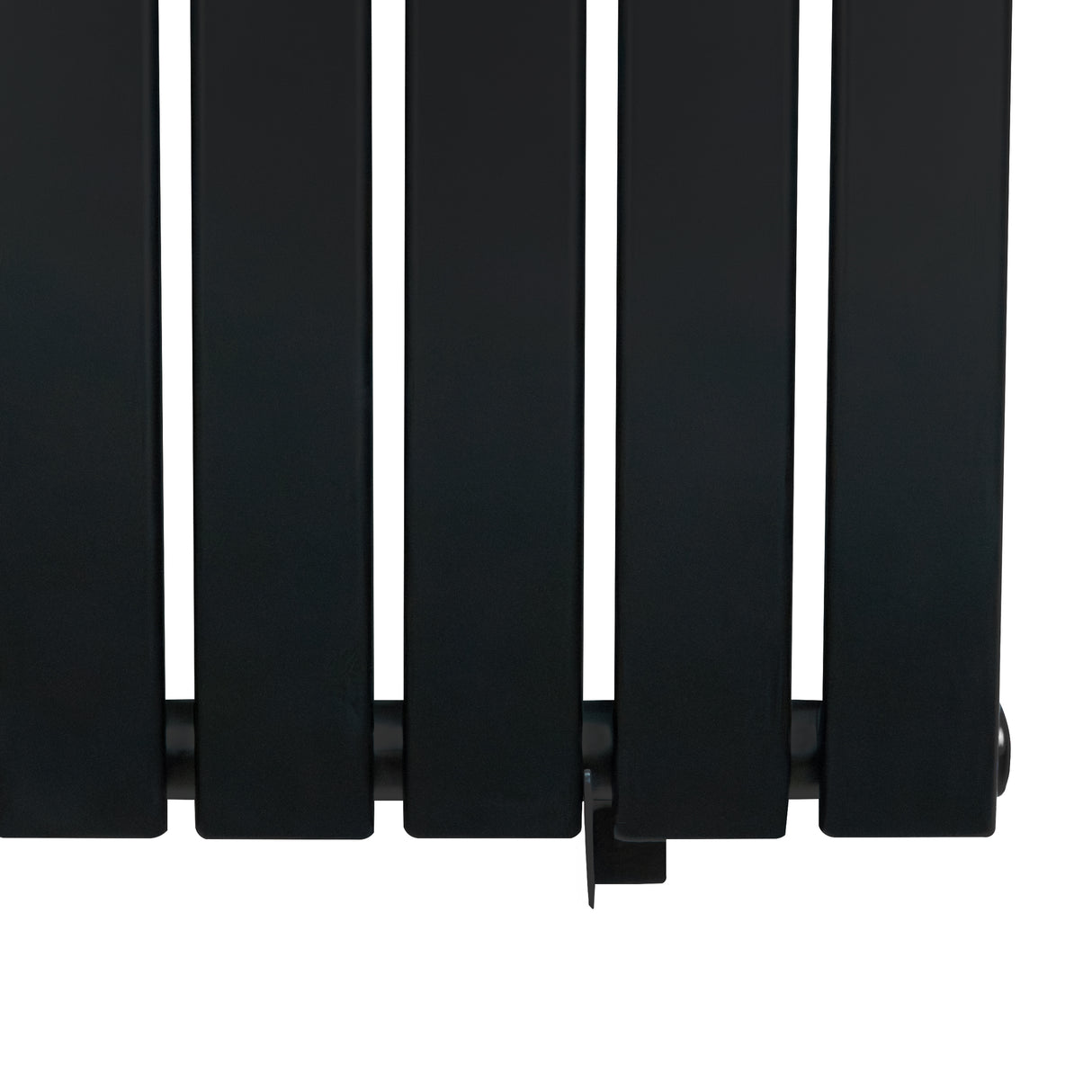 Radiador de coluna única preto com design moderno, medindo 1800 mm x 280 mm, apresentando superfícies lisas e linhas retas