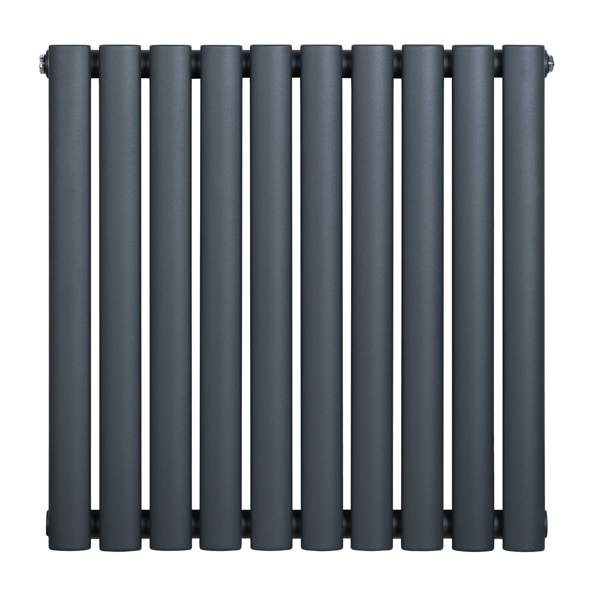 Radiador de coluna simples oval cinza antracite, com acabamento liso e formato robusto, ideal para aquecimento de ambientes