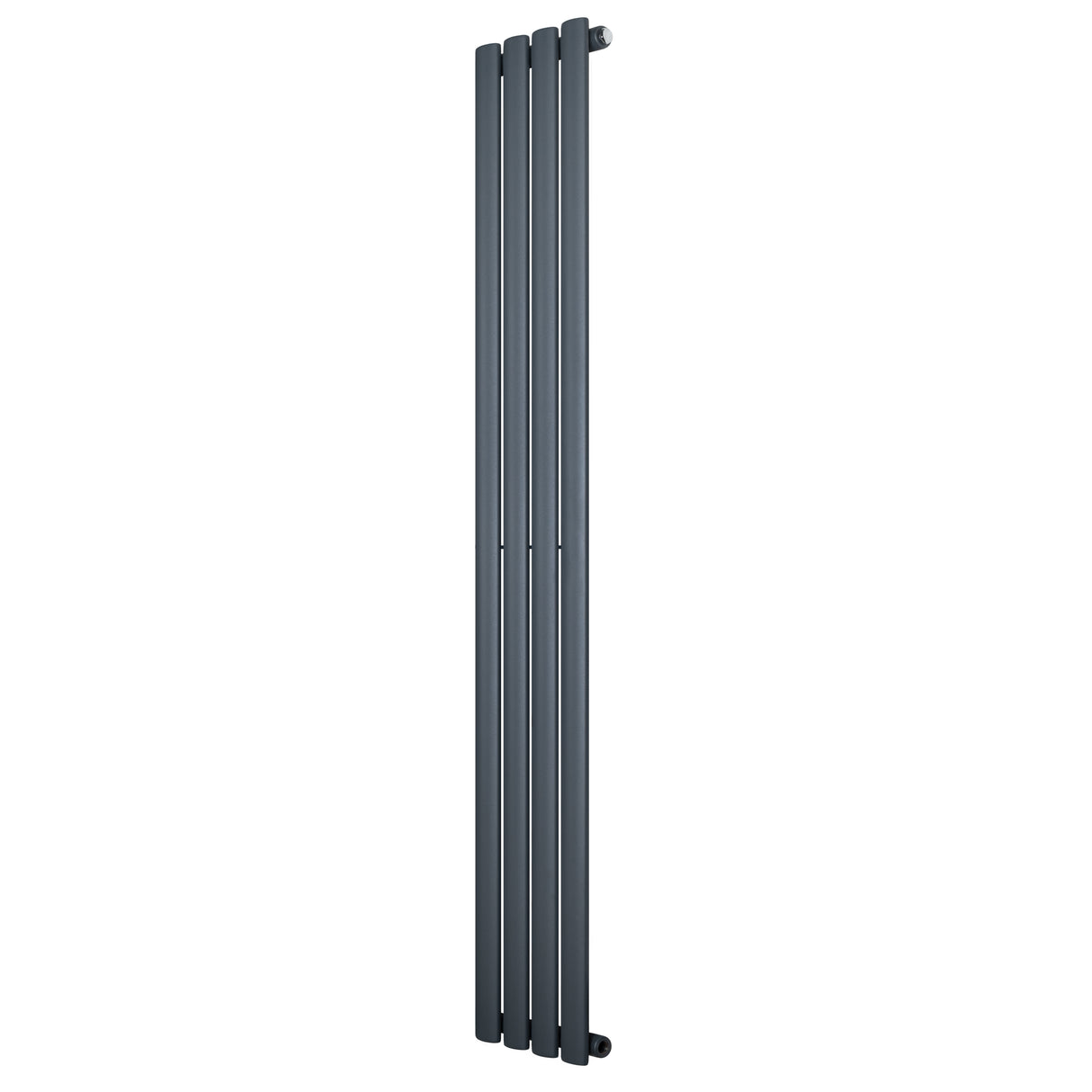 Radiador de coluna simples oval cinza antracite, com design elegante e moderno, medindo 1600 mm x 240 mm, ideal para aquecimento eficiente