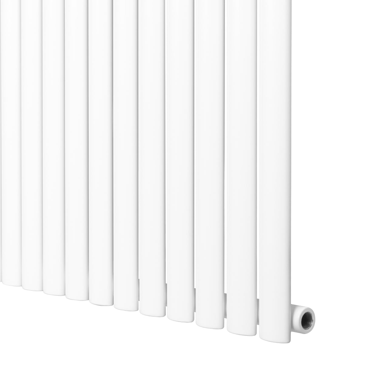 Radiador de coluna simples oval branco, com design elegante e moderno, medindo 1600 mm x 240 mm, ideal para aquecimento eficiente