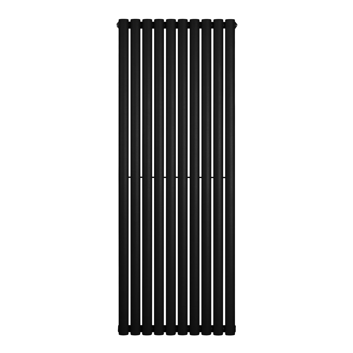 Radiador de coluna simples oval preto, com design vertical e acabamento liso, medindo 1600 mm x 600 mm, ideal para aquecimento eficiente