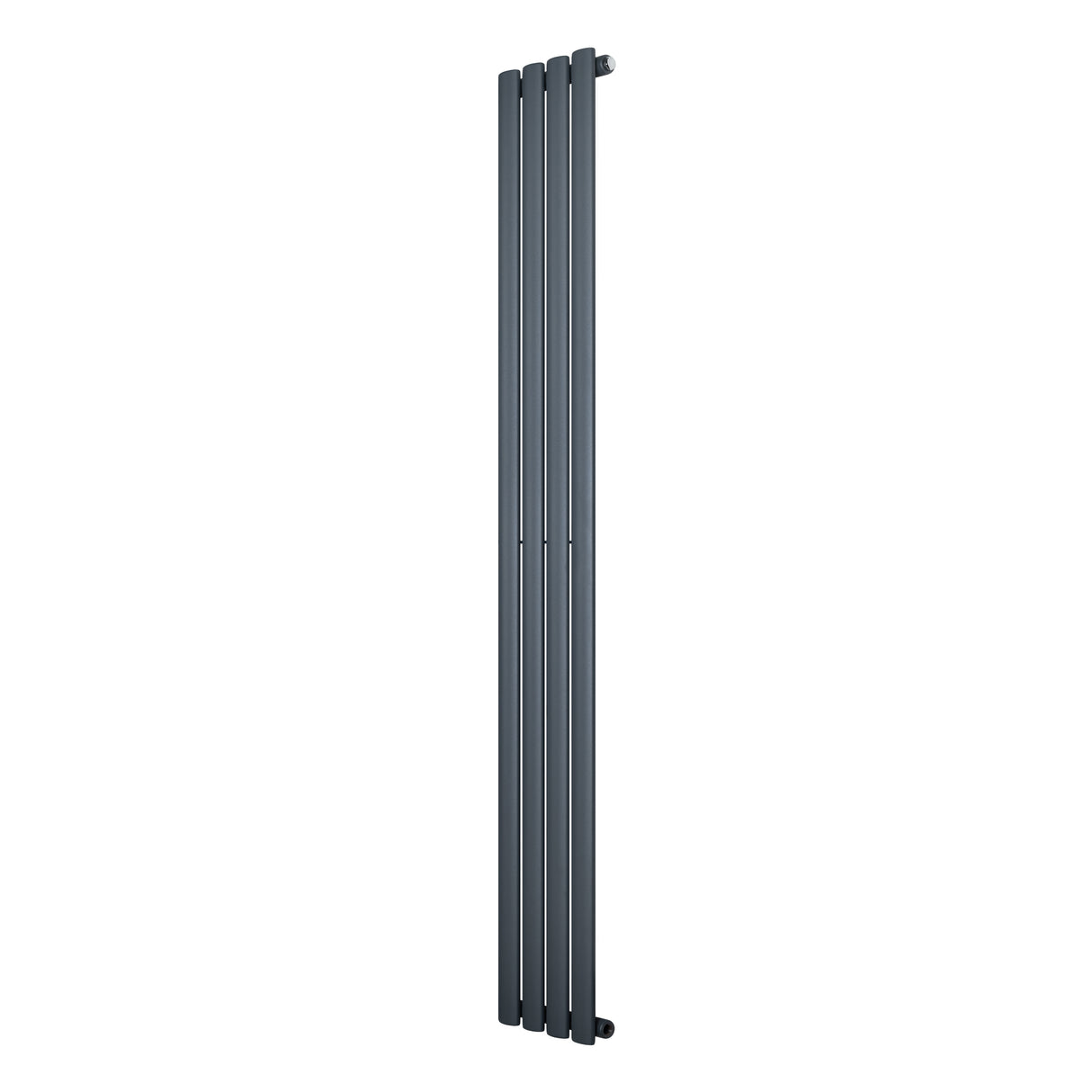 Radiador de coluna simples oval cinza antracite, 1800 mm x 240 mm, com acabamento liso e moderno, ideal para aquecimento eficiente