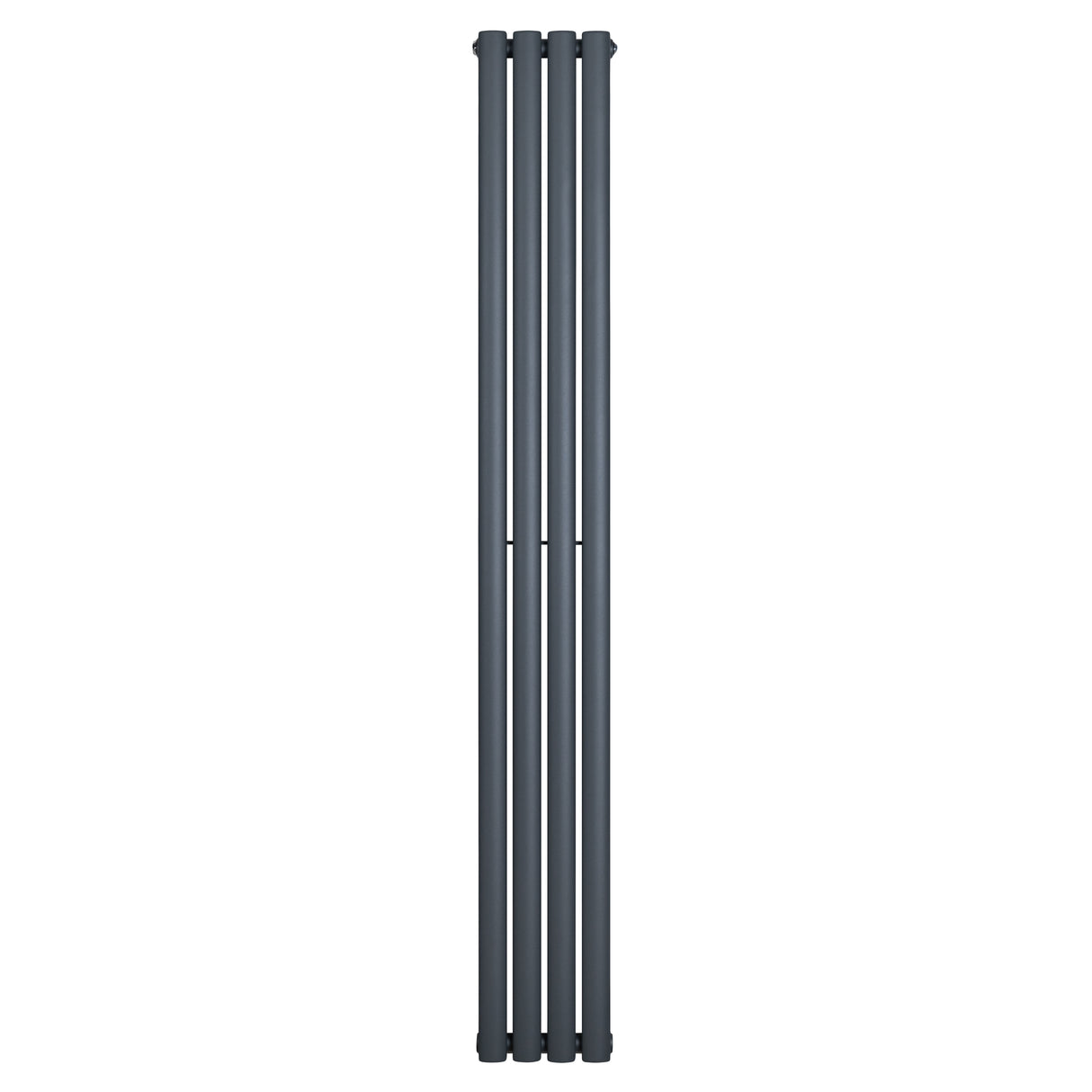 Radiador de coluna simples oval em cinza antracite, com design elegante e acabamento liso, medindo 1800 mm x 240 mm