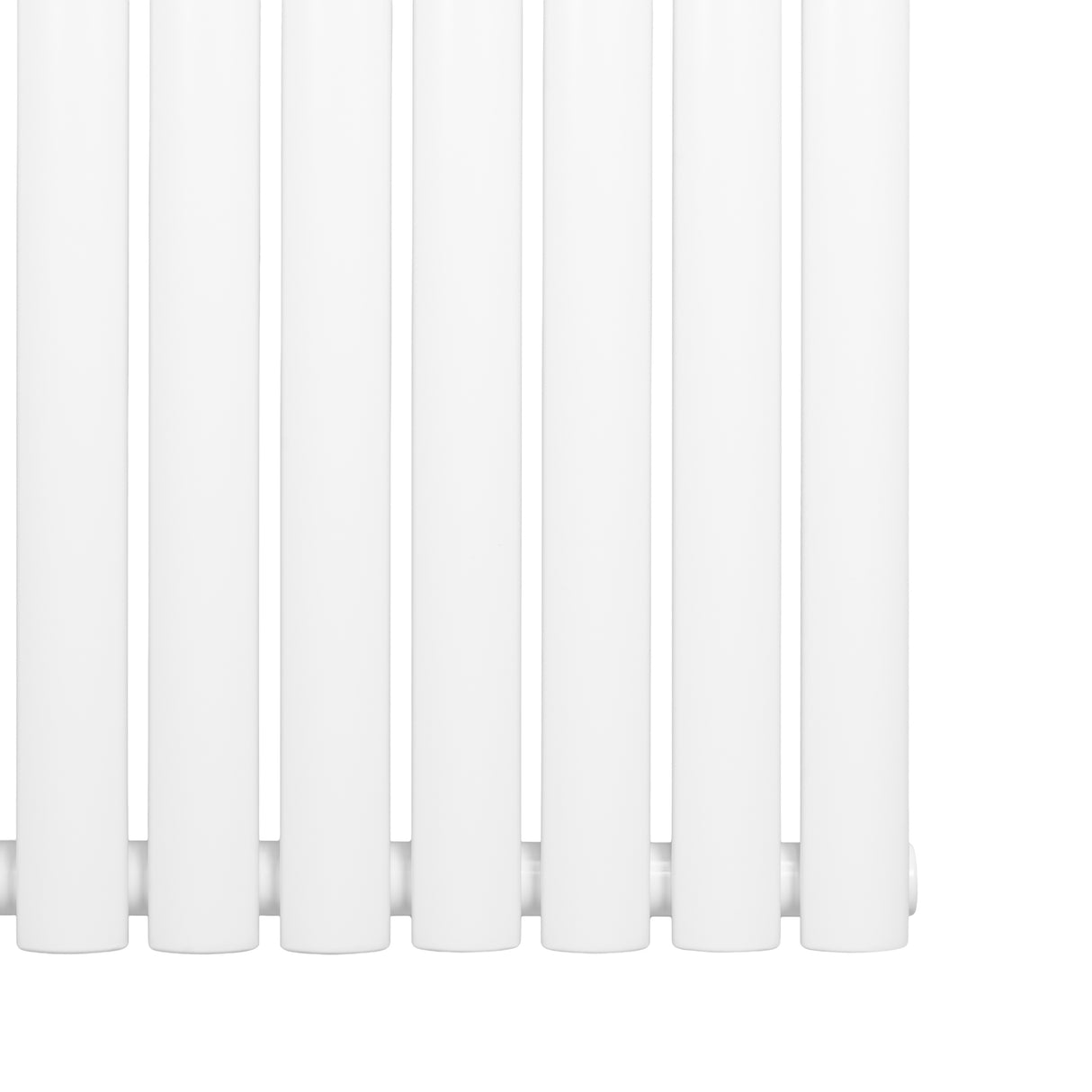 Radiador de coluna oval branco com acabamento liso, medindo 1800 mm x 480 mm, ideal para aquecimento eficiente e elegante