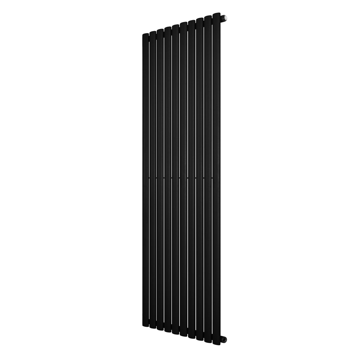 Radiador de coluna simples oval preto, 1800 mm x 600 mm, com design elegante e acabamento liso, ideal para aquecimento de ambientes