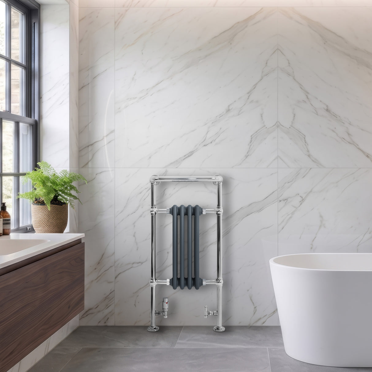 Radiador Toalheiro Tradicional – 950mm x 480mm – Cinza Antracite