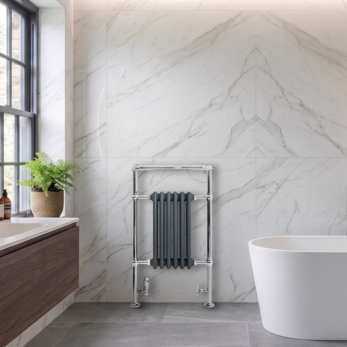Radiador Toalheiro Tradicional – 950mm x 570mm – Cinza Antracite