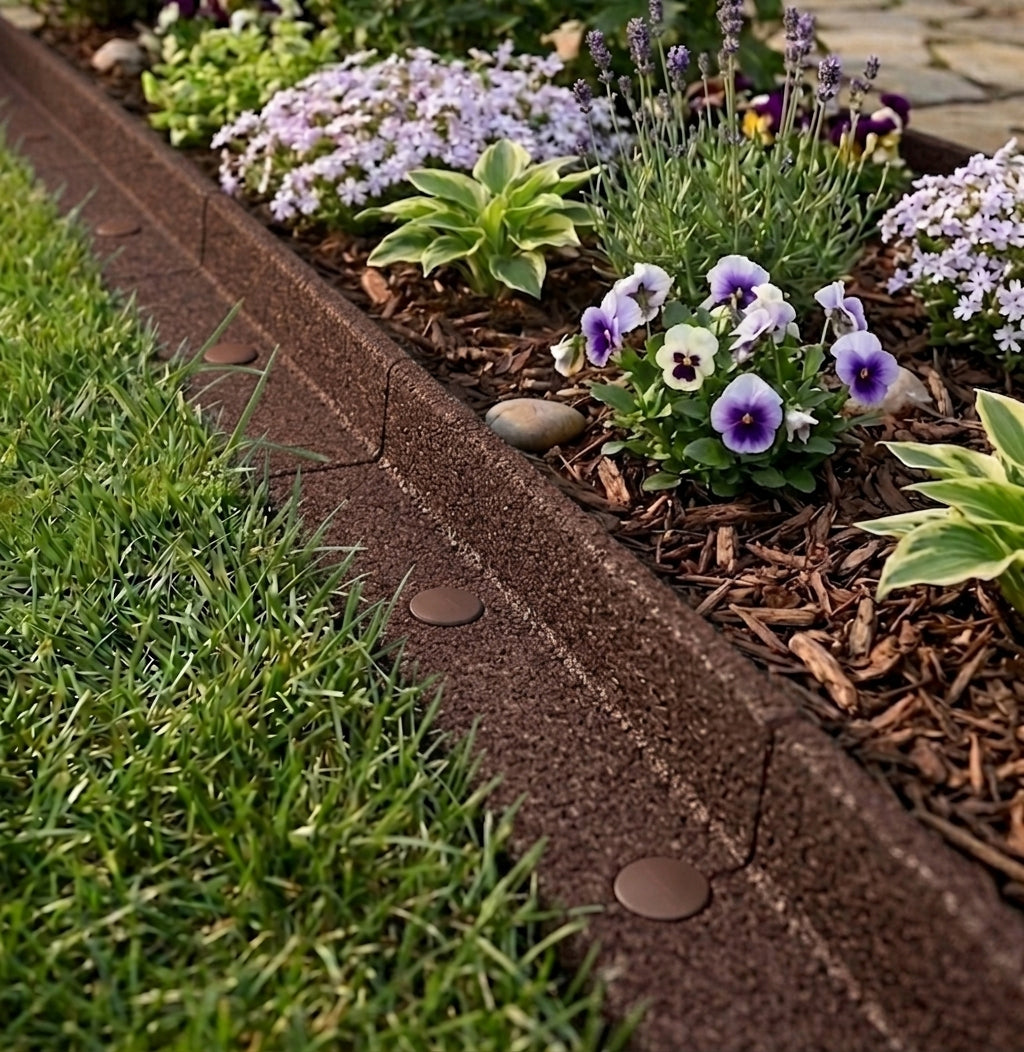 Borda Flexível para Jardim 6 x 1.2 m com Martelo de Borracha – Castanha
