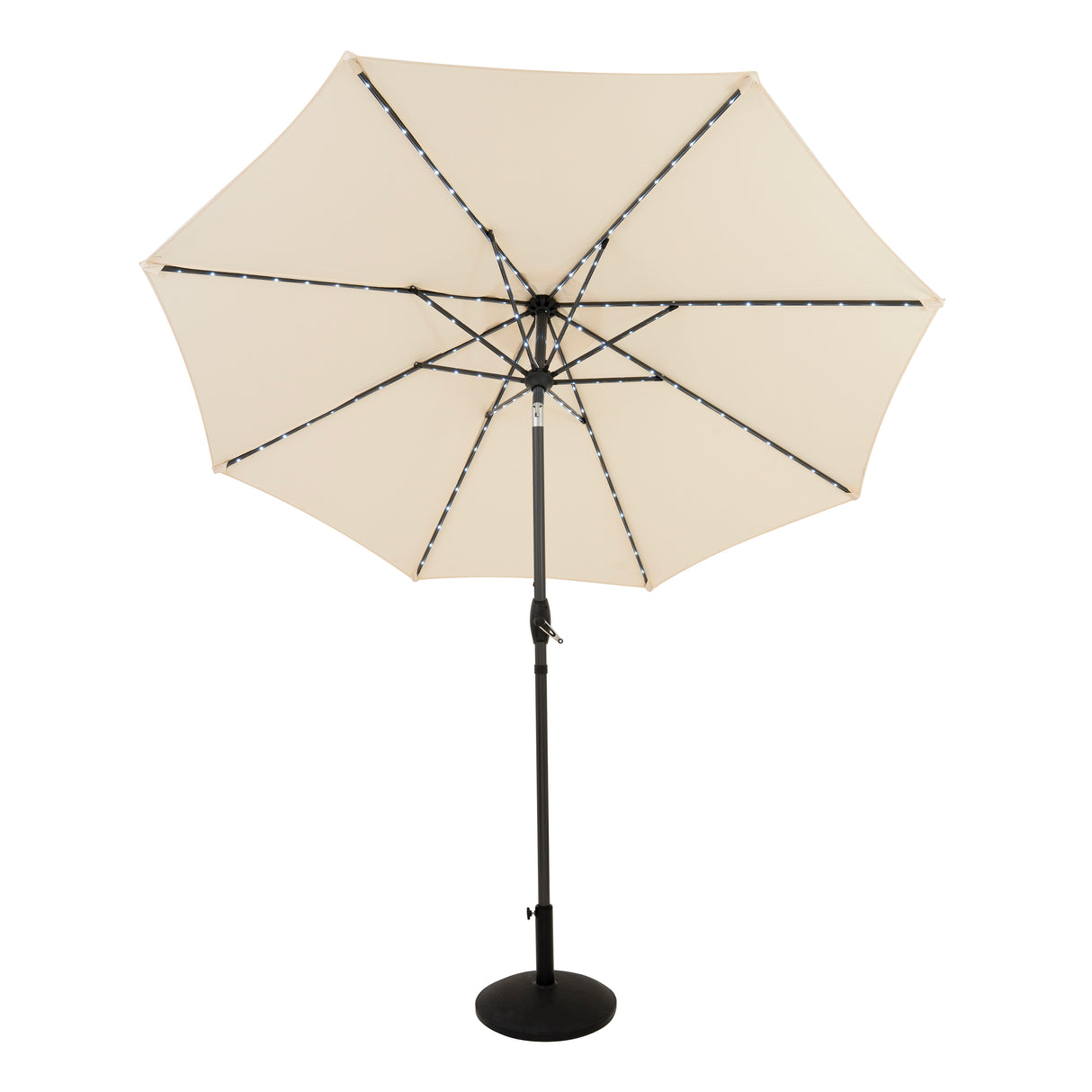 Guarda-Sol Inclinável LED 2,7 m com Base – Creme