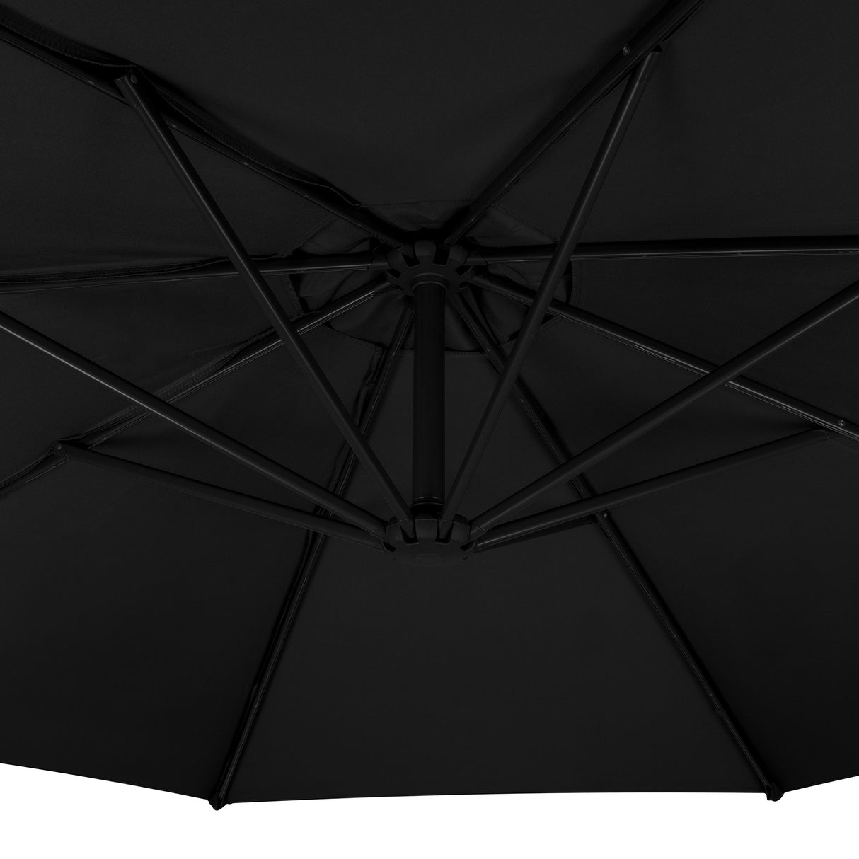 Guarda-Sol Suspenso 3 m com Base Quadrada – Preto