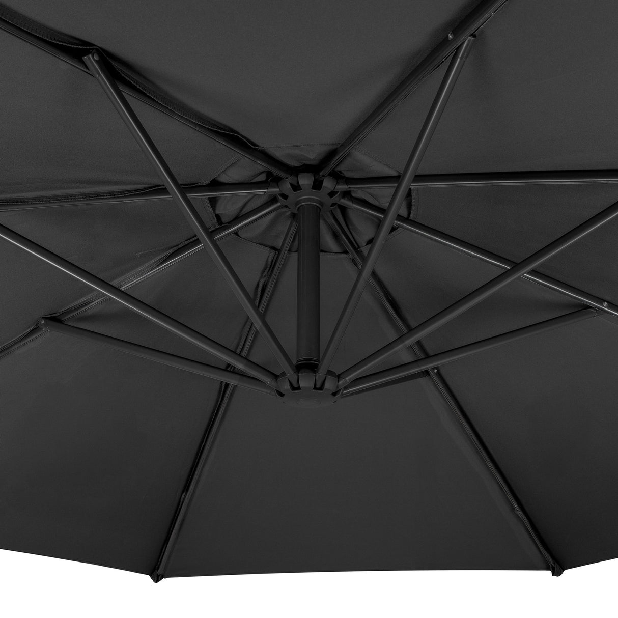 Guarda-Sol Suspenso 3 m com Base Quadrada – Cinzento