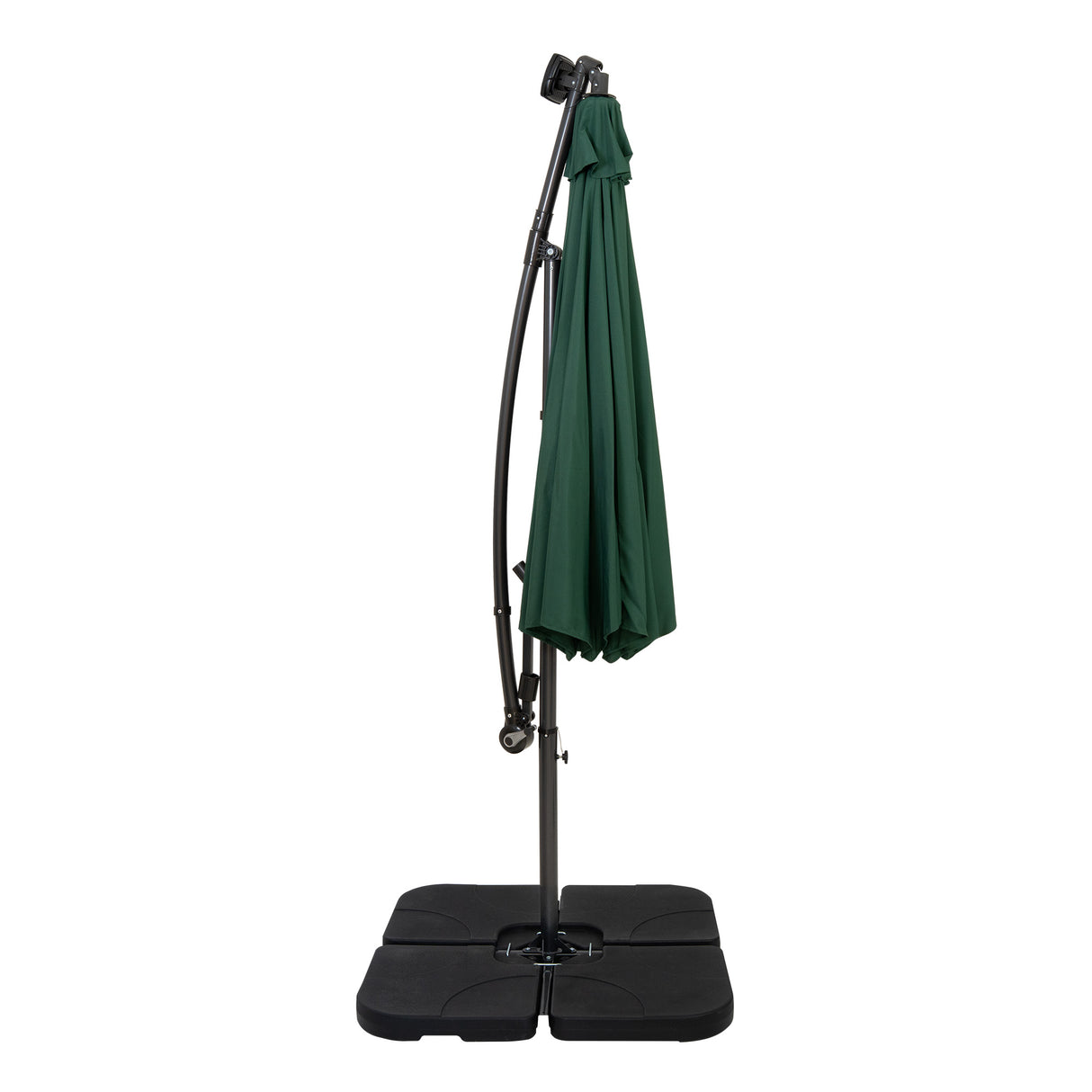 Guarda-Sol Suspenso LED 3 m com Base Quadrada – Verde