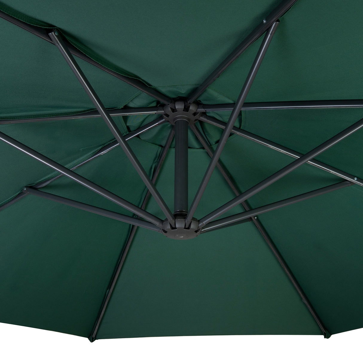 Guarda-Sol Suspenso 3 m com Base Tipo Leque – Verde