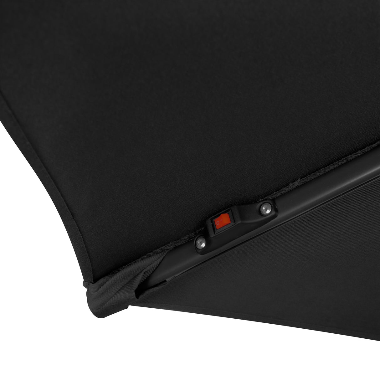 Guarda-Sol Suspenso LED 3 m com Base Tipo Leque – Preto