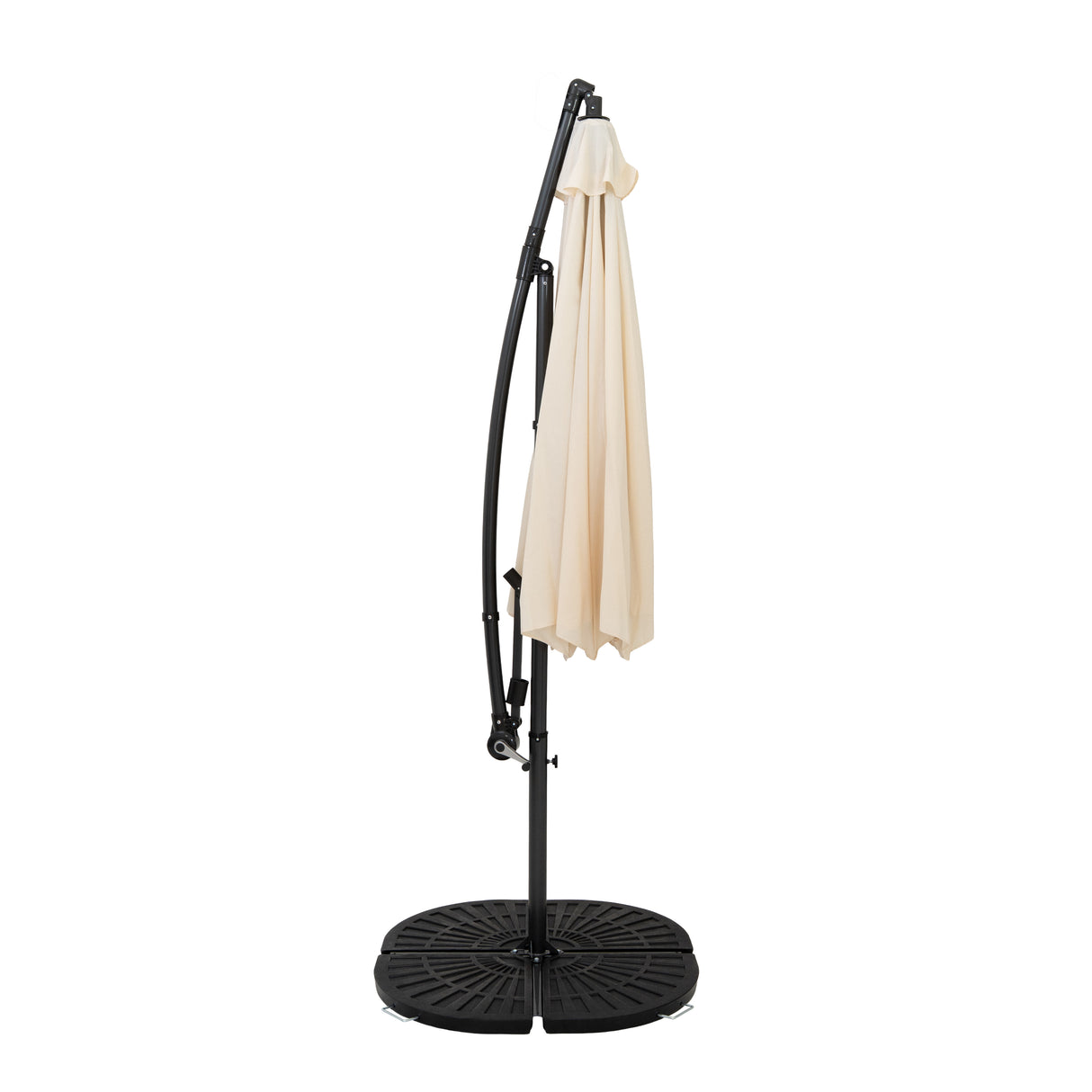 Guarda-Sol Suspenso 3 m com Base Tipo Leque Completa – Creme
