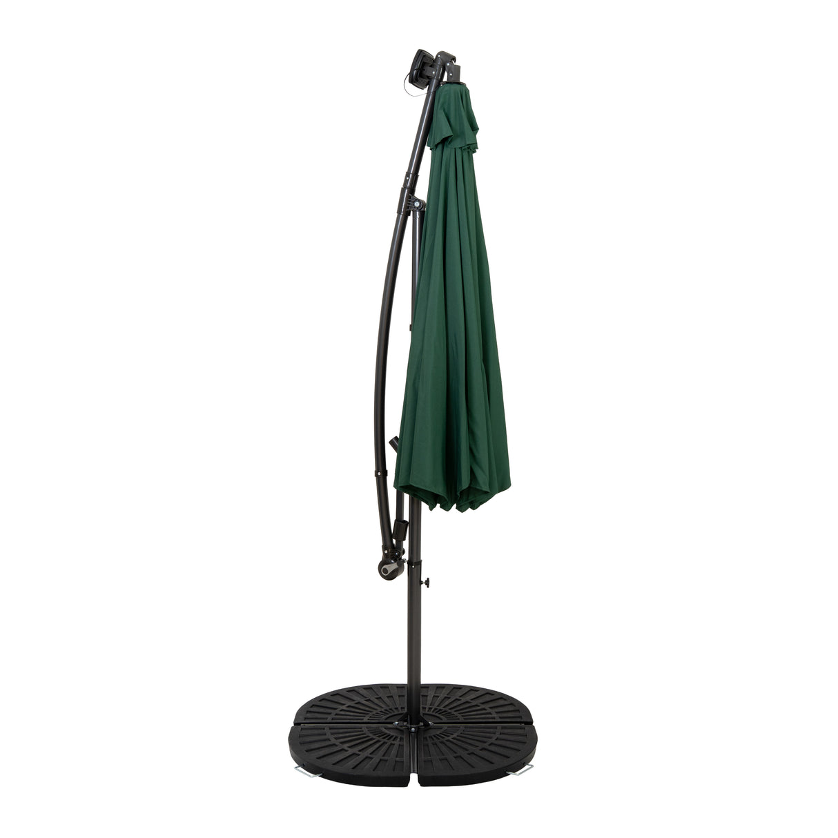 Guarda-Sol Suspenso LED 3 m com Base Tipo Leque Completa – Verde