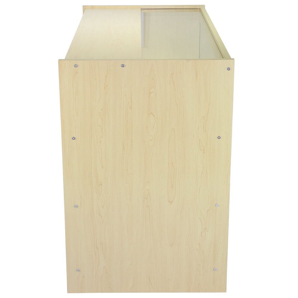 Expositor comercial B1200 em madeira de cor bordo