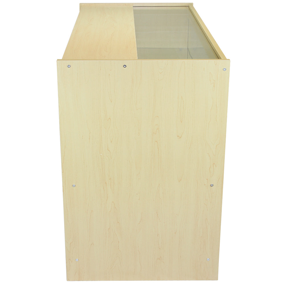 Expositor comercial C1200 em madeira de cor bordo