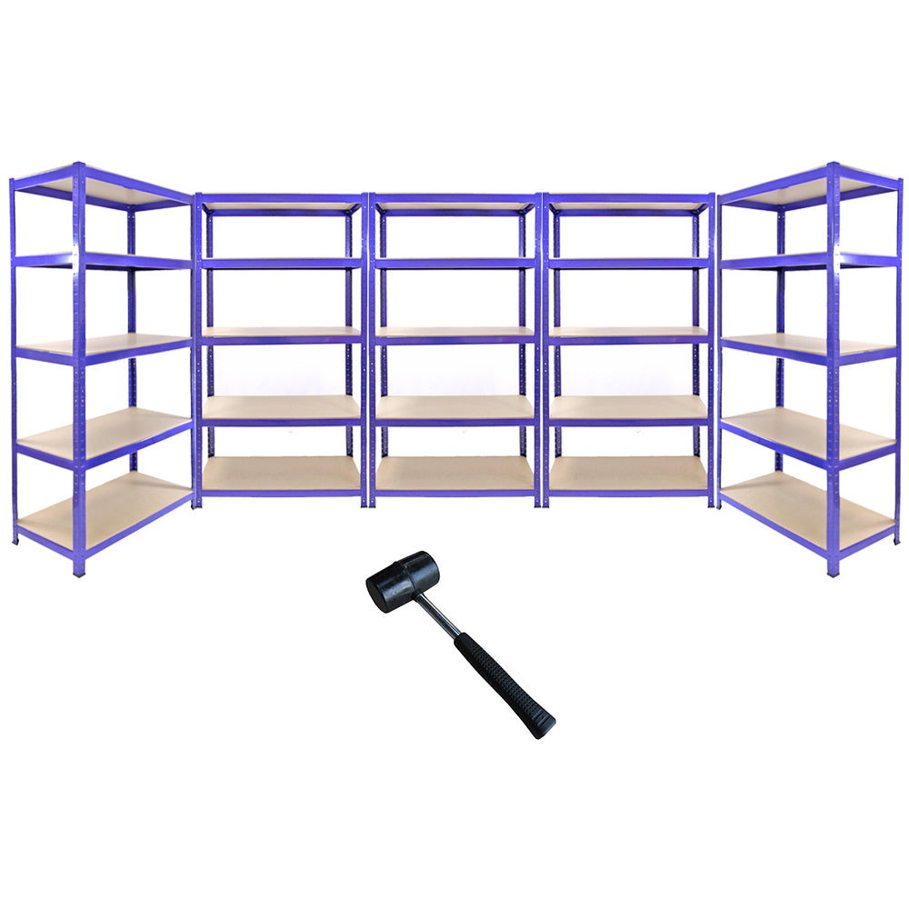 5 Prateleiras de Aço T-Rax Azul 90cm x 45cm x 180cm