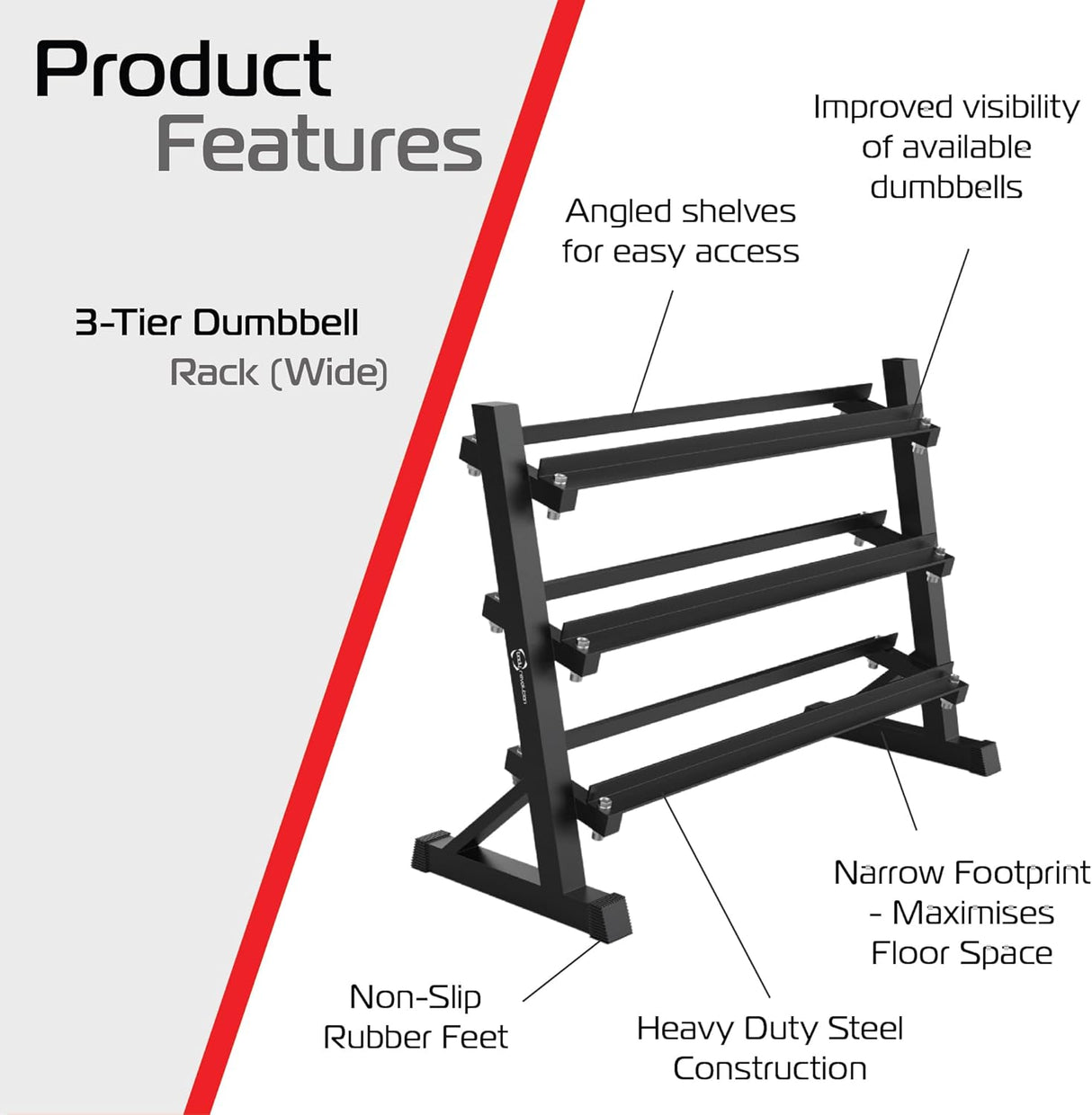 Suporte de Halteres 3 Níveis Largo Body Revolution