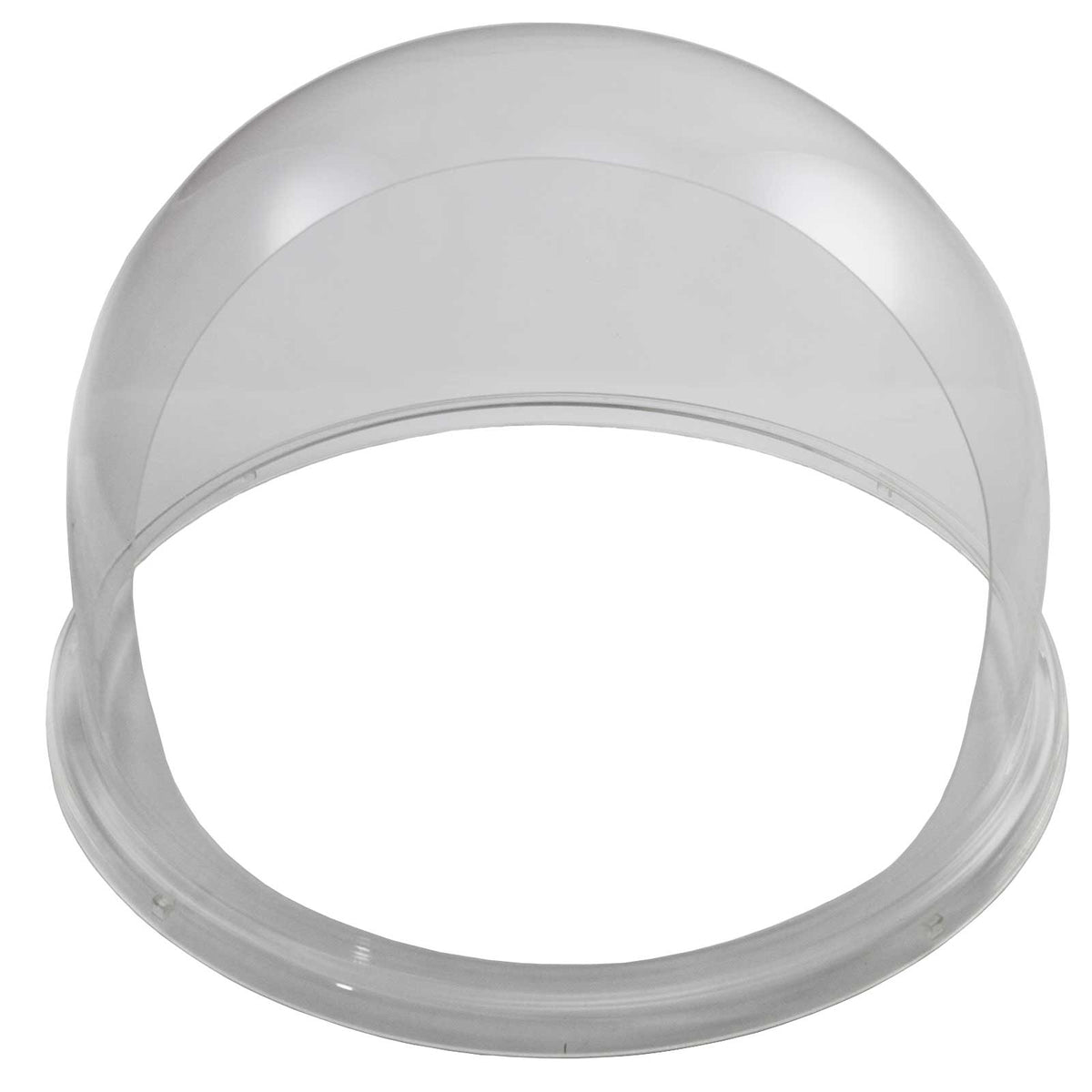 Cúpula protetora transparente, com formato arredondado e borda lisa, ideal para cobrir máquinas de algodão-doce e proteger o produto