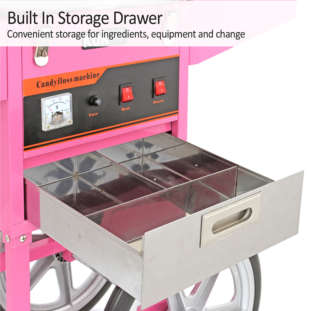 Má quina de algodão doce KuKoo com carrinho