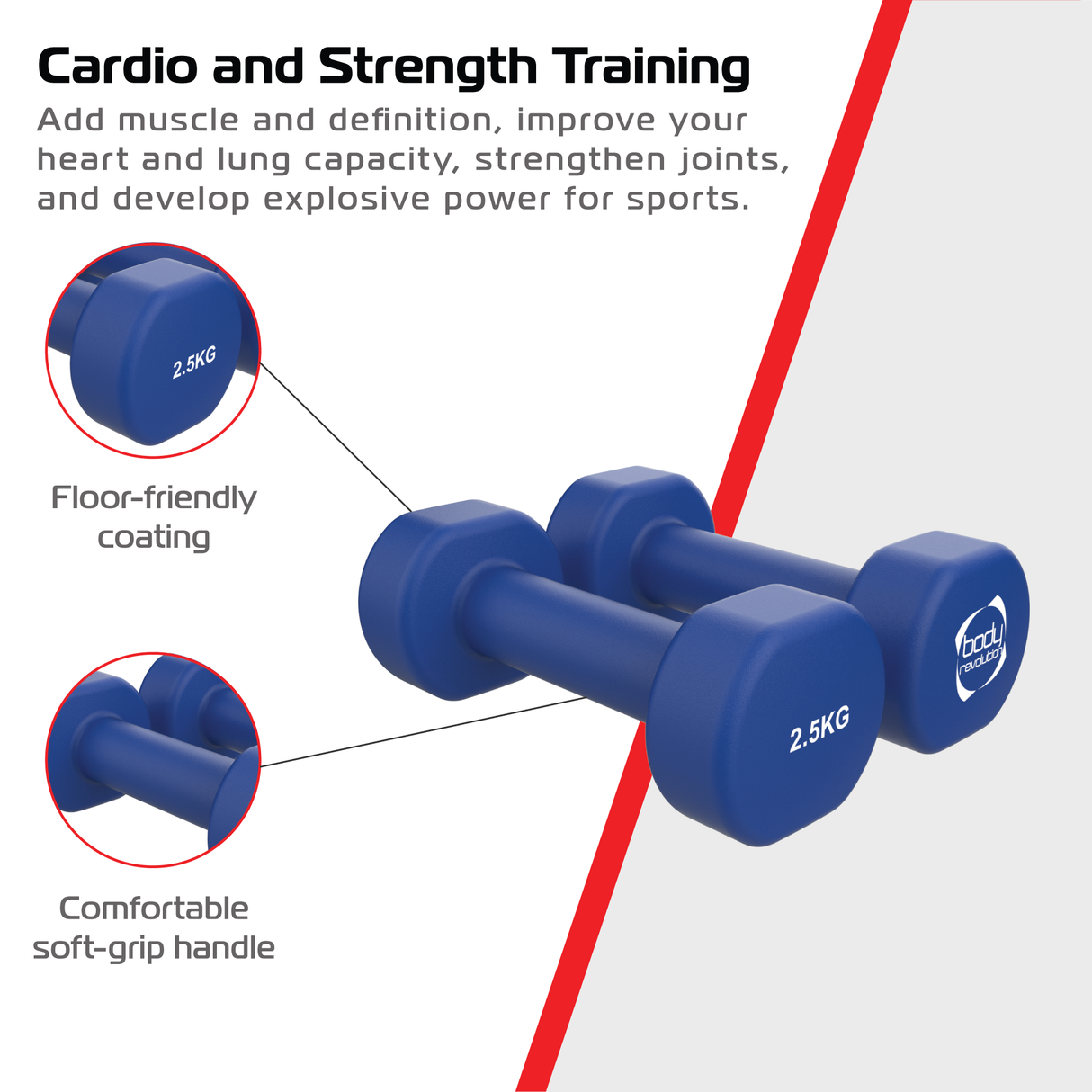 Halteres de neoprene 2 x 2,5 kg