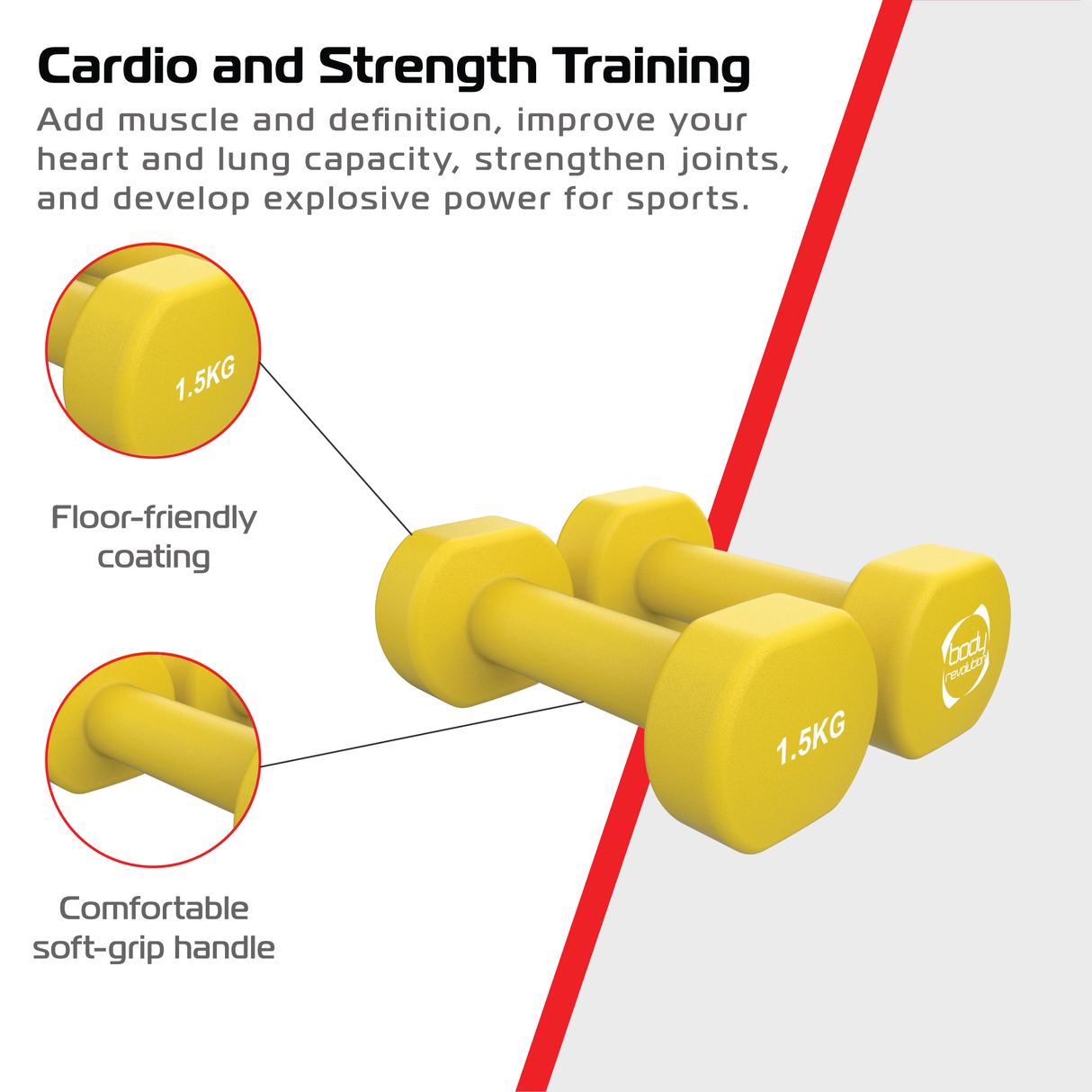 2 halteres de neoprene de 1,5 kg