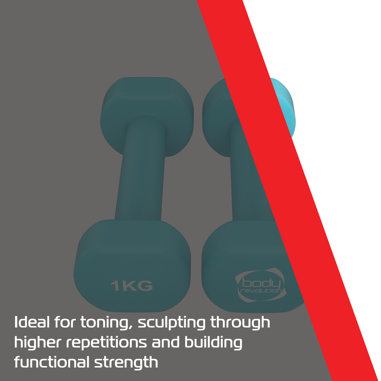 2 halteres de neoprene de 1 kg