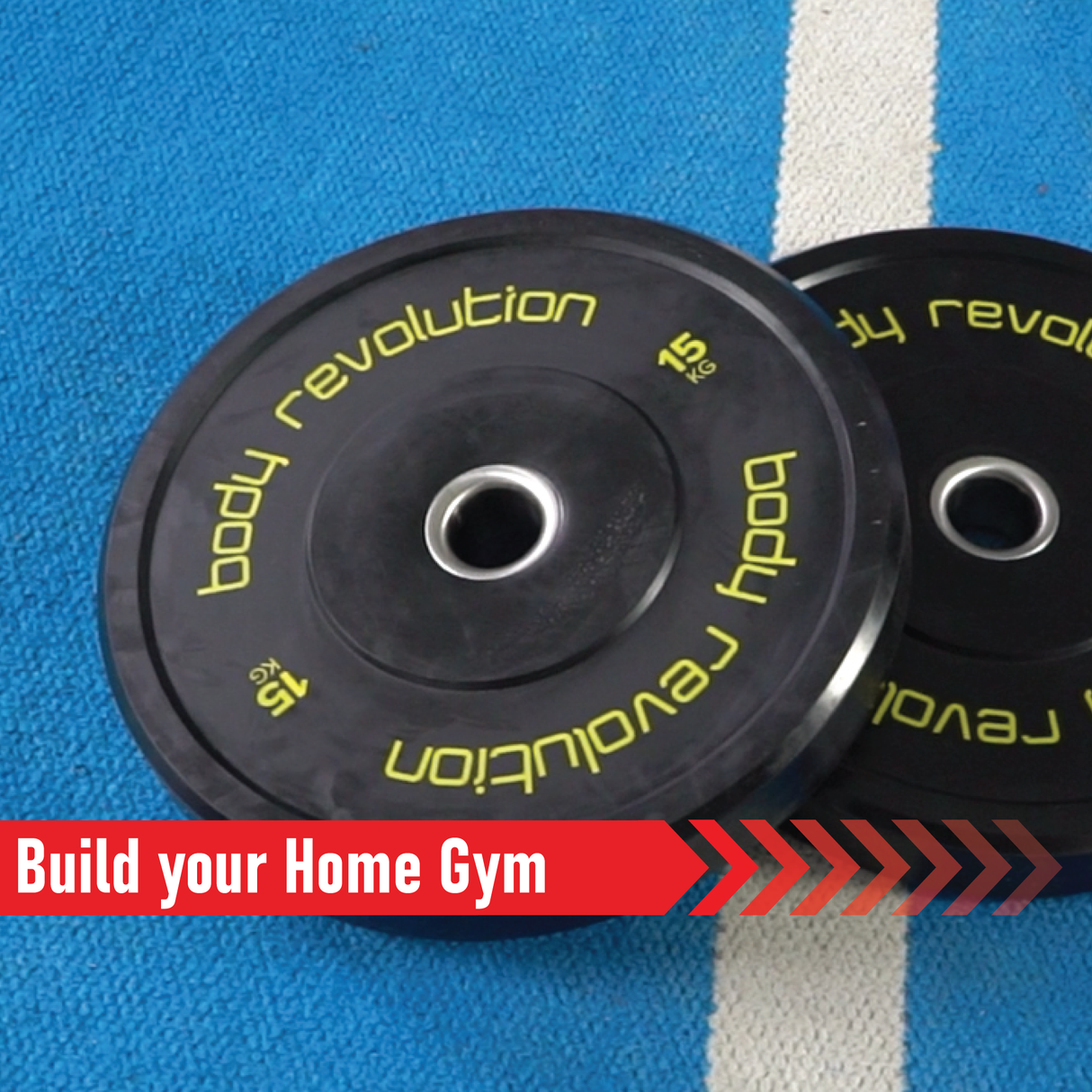 Conjunto de discos bumper olímpicos pretos de 30kg com detalhes em amarelo, ideal para treinos de força e musculação