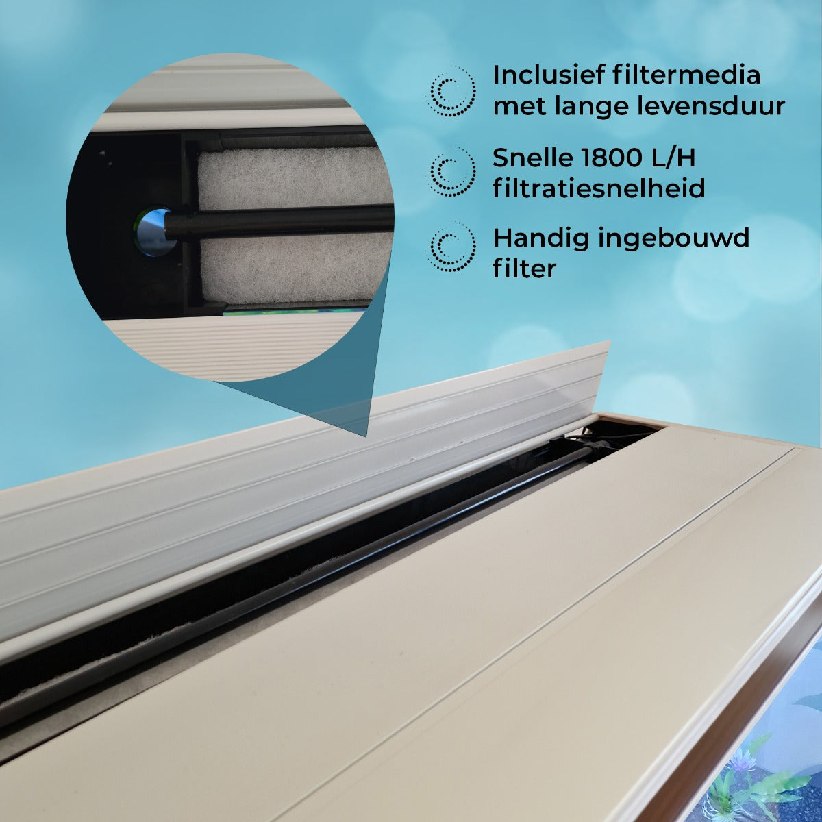 Aquá rio 300L com Móveis Brancos, Acessórios e Cascalho Azul