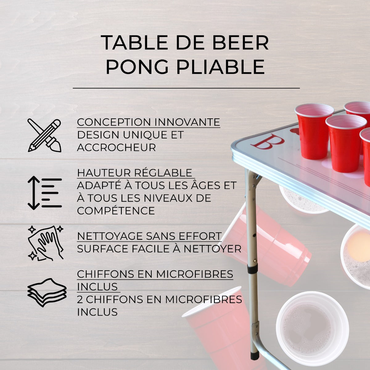Mesa dobrá vel de Pong para cerveja de 2,4m
