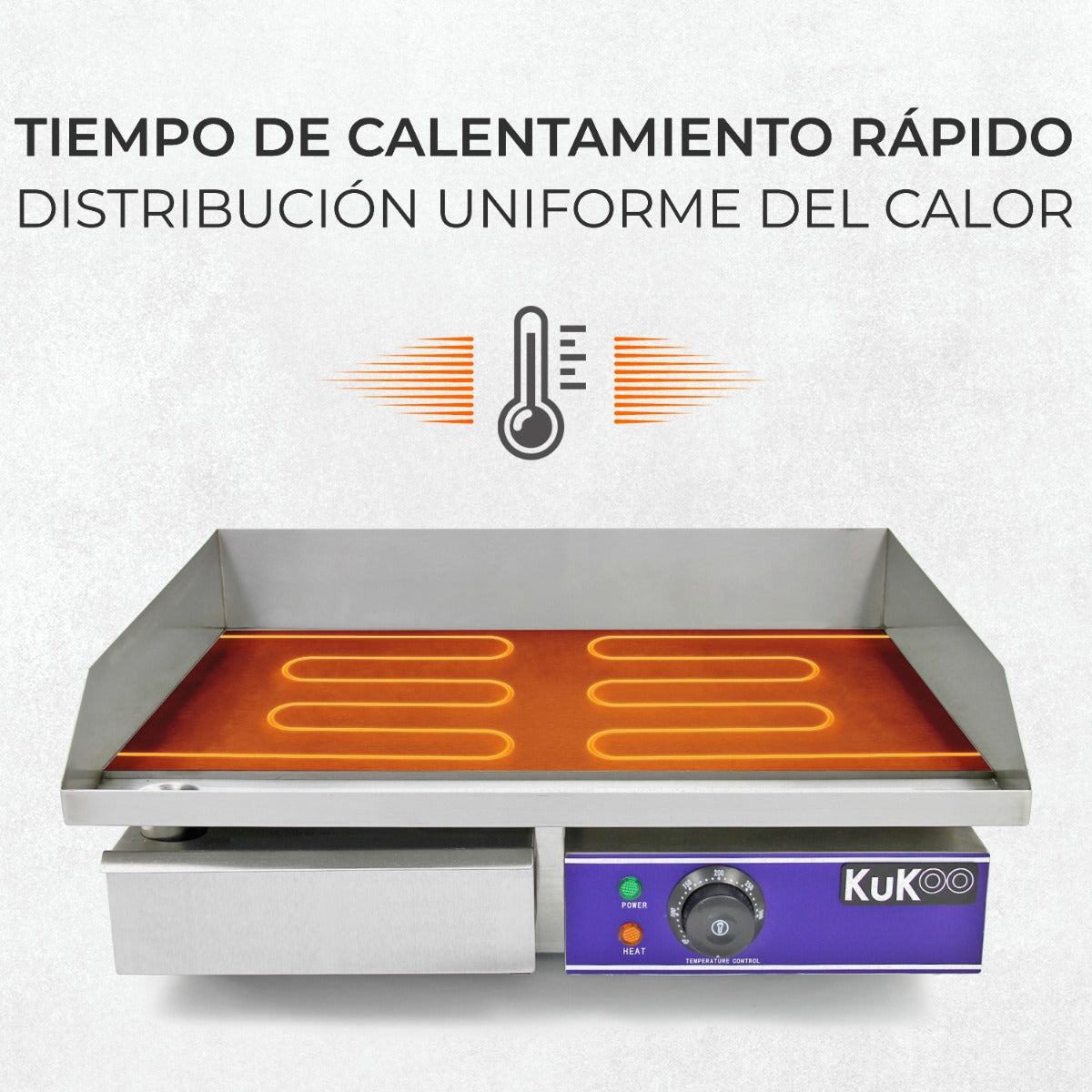 Assadeira elétrica de cozinha Kukoo 50 cm em aço inoxidá vel