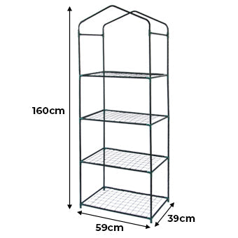 Estufa 4 camadas com tampa de PVC pequenas prateleiras de plá stico para cultivo de casa e jardim externo