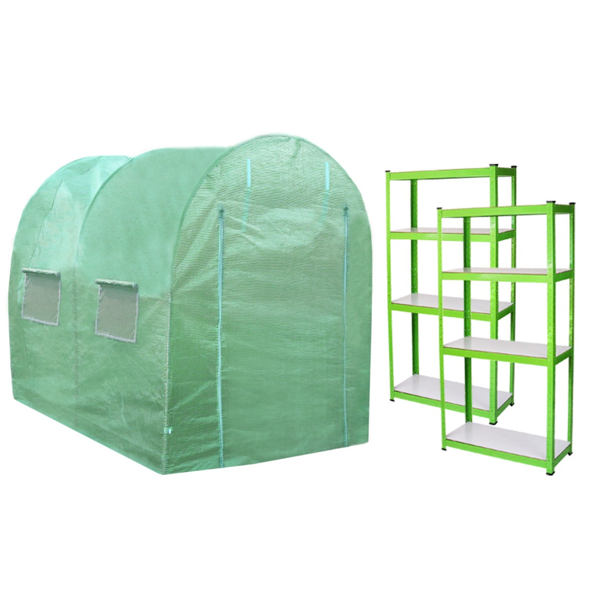 Estufa Polytunnel com barraca de cultivo de prateleiras de jardim galvanizadas 25mm 3 x 2m