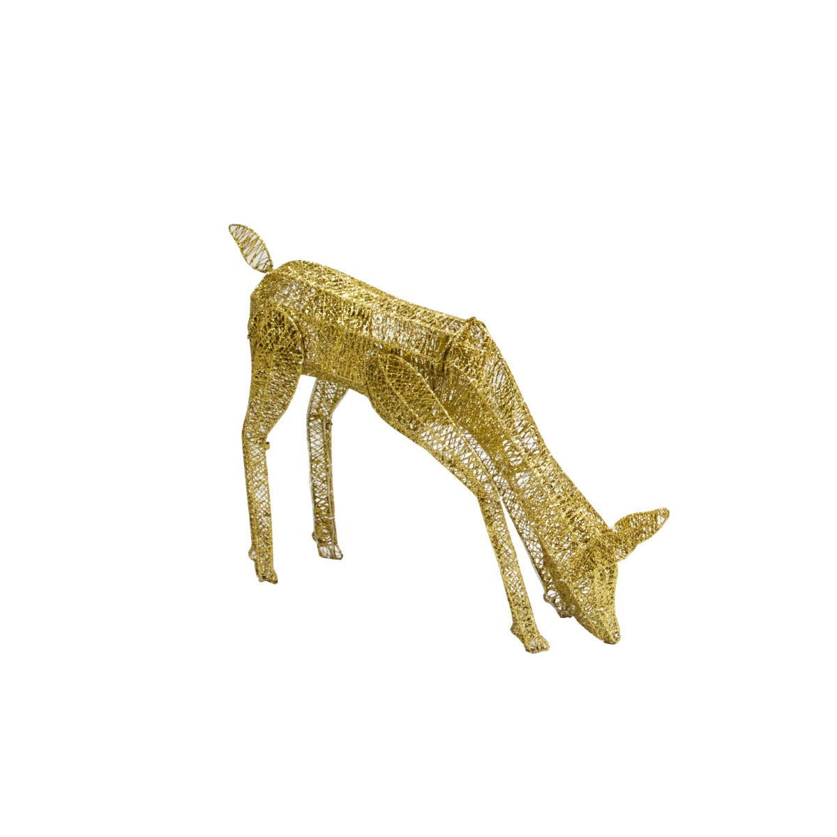 Veado Rena Dourado Luminoso - 61cm 120 LED Branco Gelo